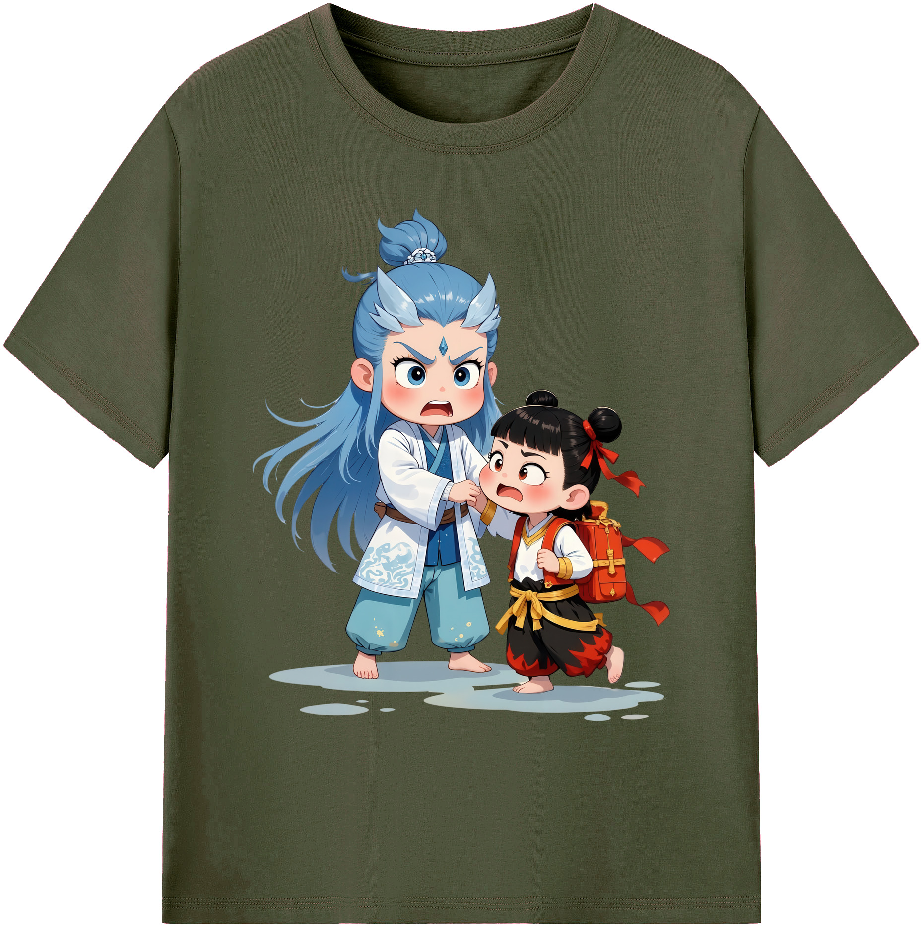 （画像用） Ne Zha 2 ナタ 魔童の大暴れ 綿100％ メンズ半袖Tシャツ｜肌触りやわらか＆通気性